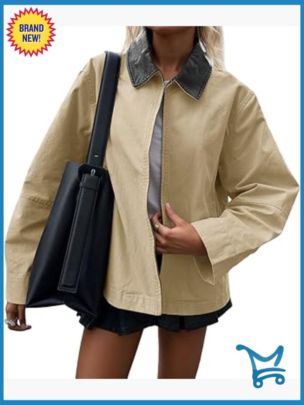 Barn Jacket Casual Zip Up Cotton Canvas Oversized Lightweight Coat